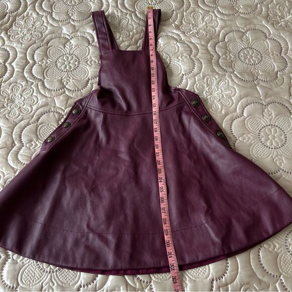 Anthropologie Maeve Faux Leather Pinafore In Plum NEW Size Small - Picture 14 of 14